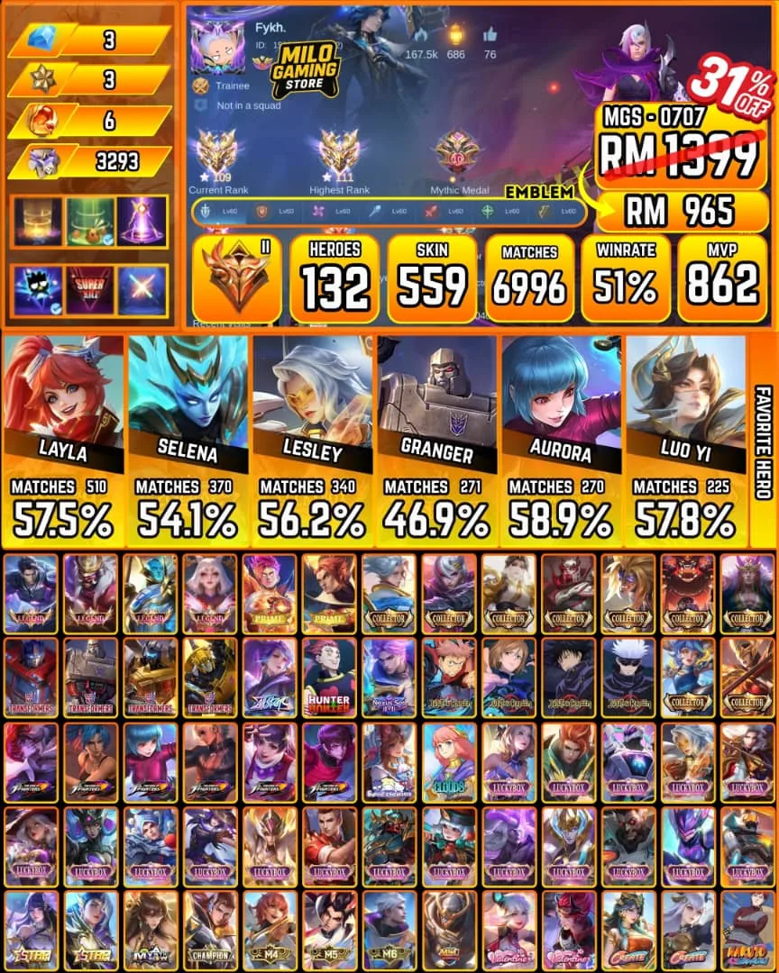 Mobile Legends | MGS-0707 | 559 Skin