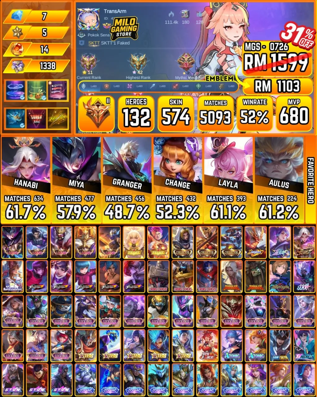 Mobile Legends | MGS-0726 | 574 Skin