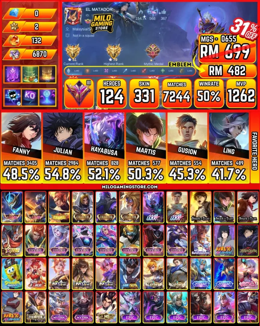 Mobile Legends | MGS-0655 | 331 Skin