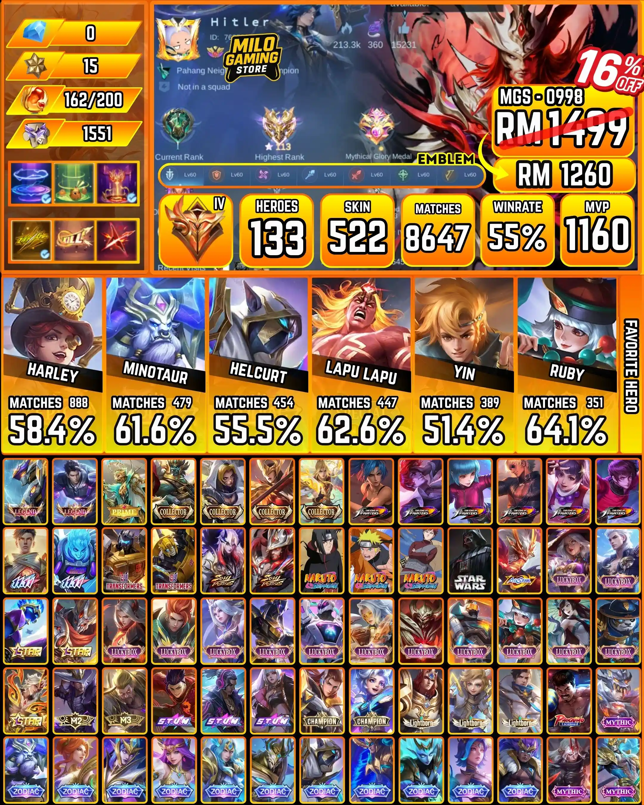 Mobile Legends | MGS-0998 | 522 Skin