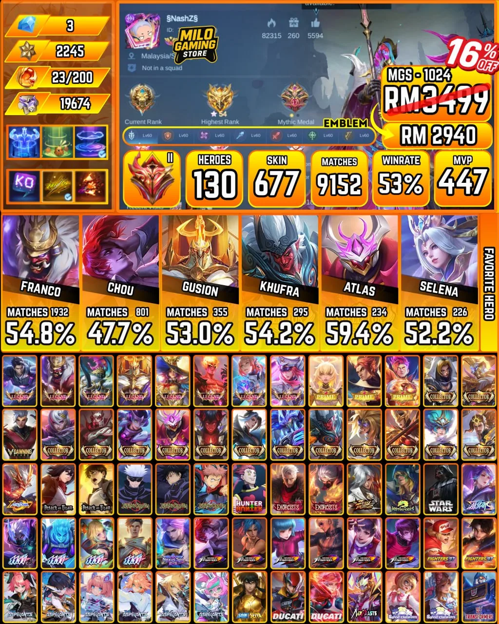 Mobile Legends | MGS-1024 | 677 Skin