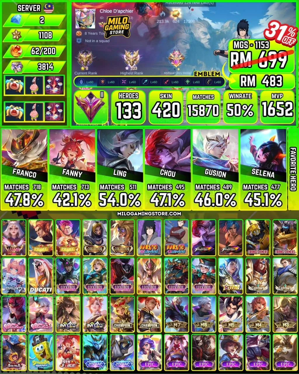 Mobile Legends | MGS-1153 | 420 Skin