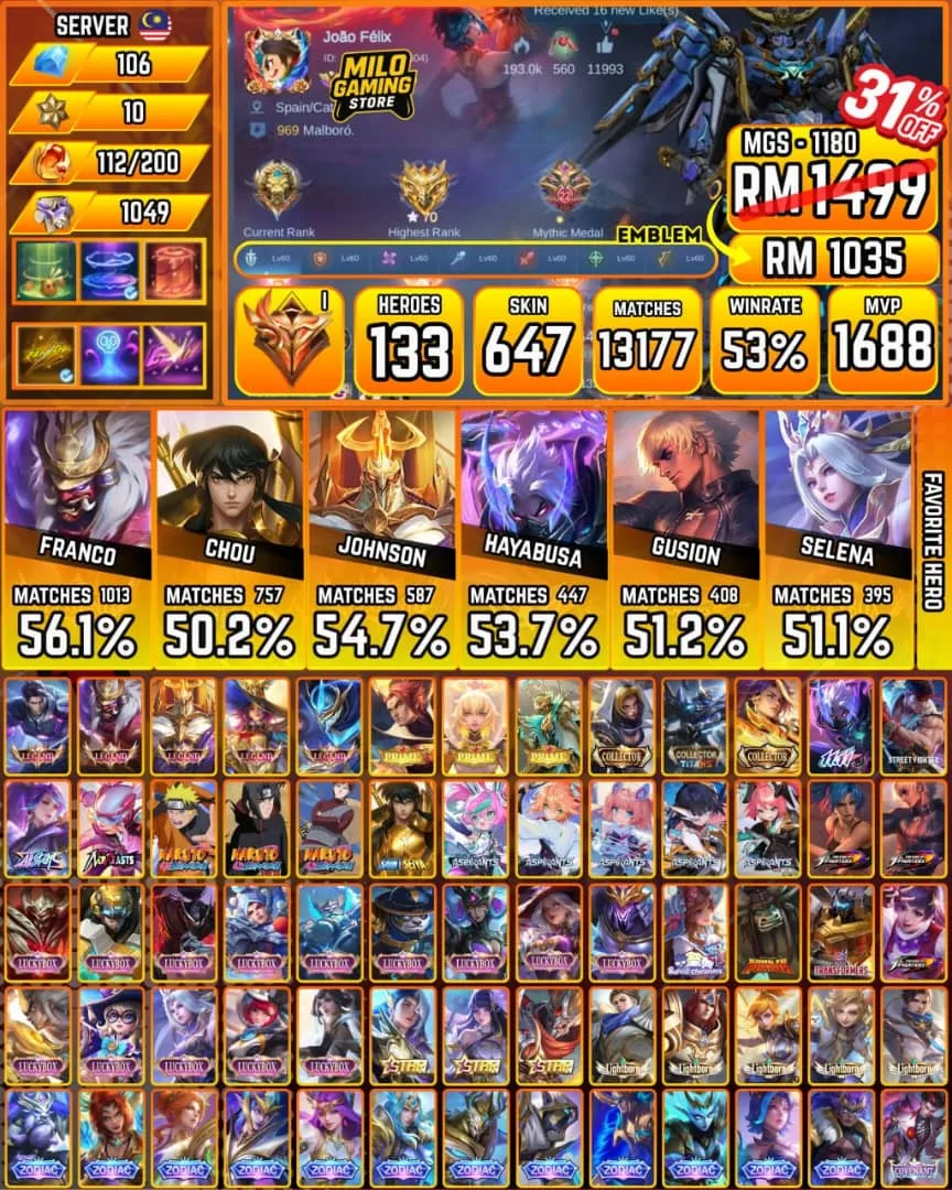 Mobile Legends | MGS-1180 | 647 Skin