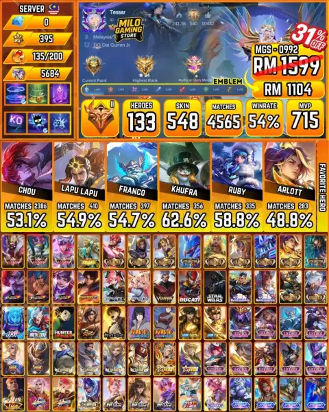 Mobile Legends | MGS-0992 | 548 Skin